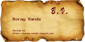 Boray Vanda névjegykártya